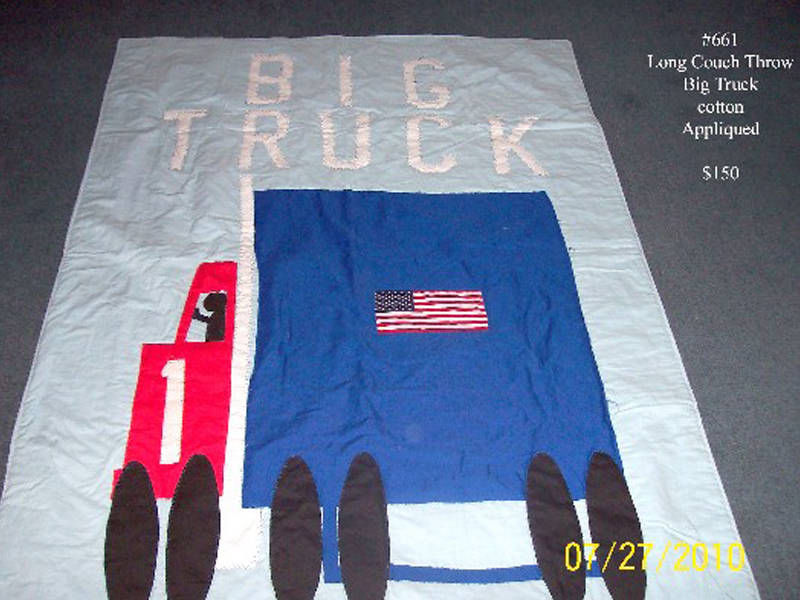 #661 Long Couch Throw - Big Truck