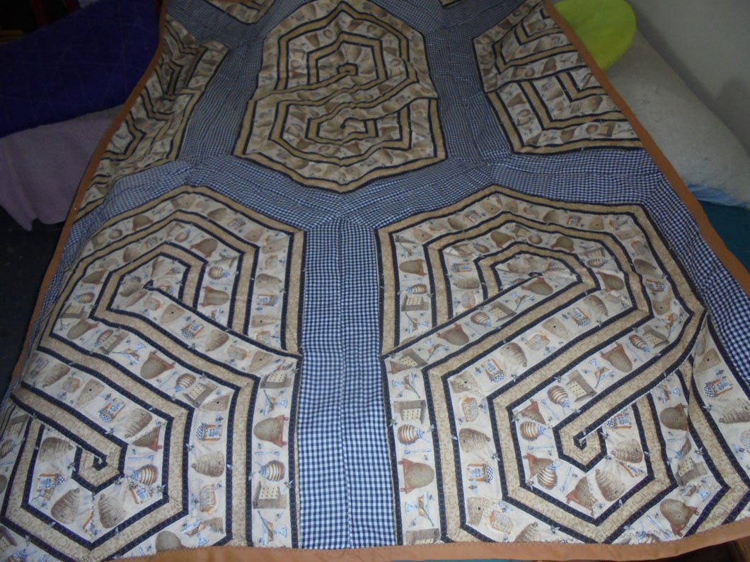 #1246  Large Elegant Throw  Triangle Frenzy Swirl  64"x48"  $250