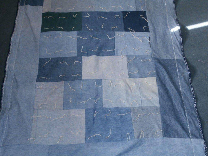 #848  Picnic Throw – Blue Jean Patchwork